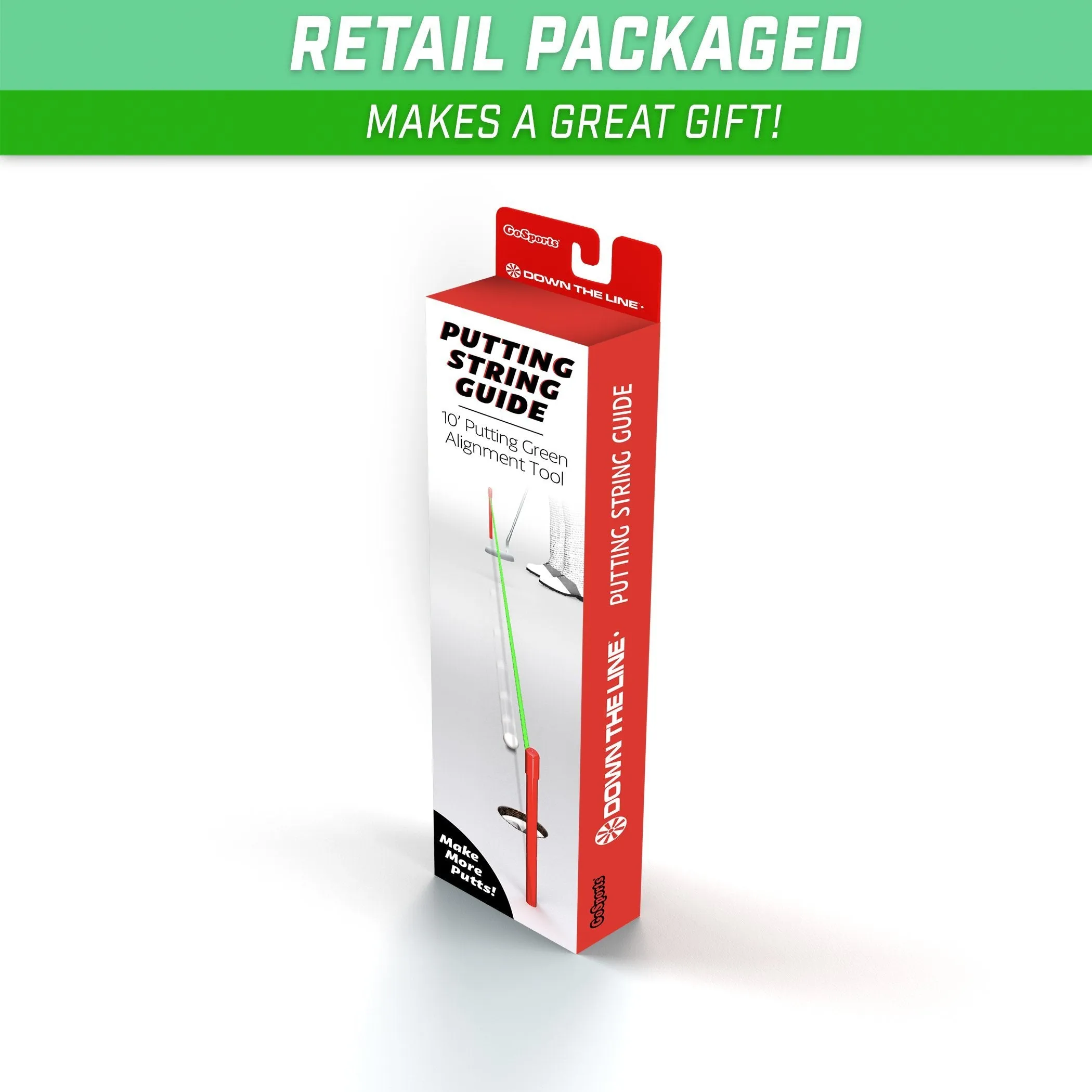 GoSports DOWN THE LINE Golf Putting String Aid
