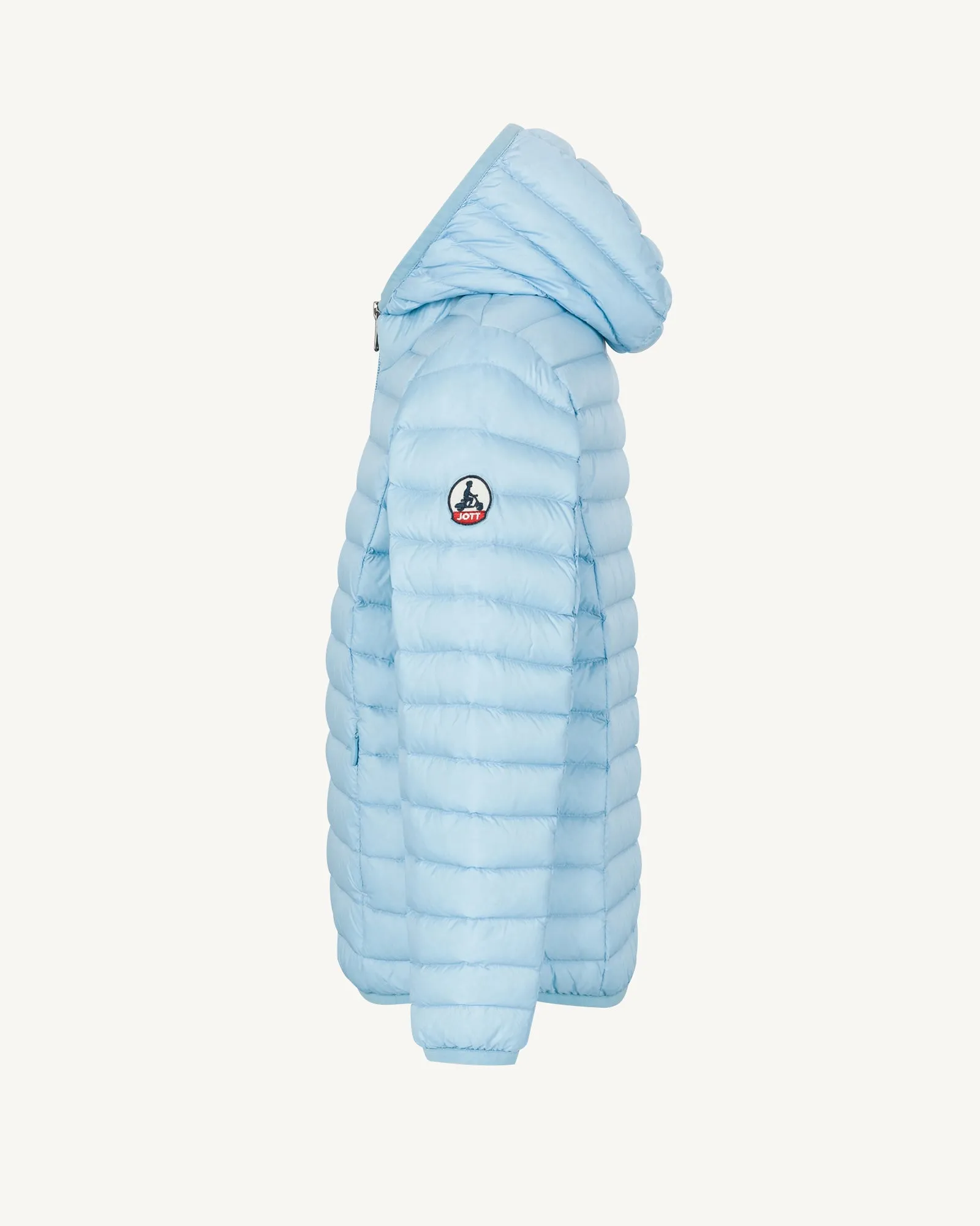 Heaven blue Hugo kid's lightweight hooded puffer jacket
