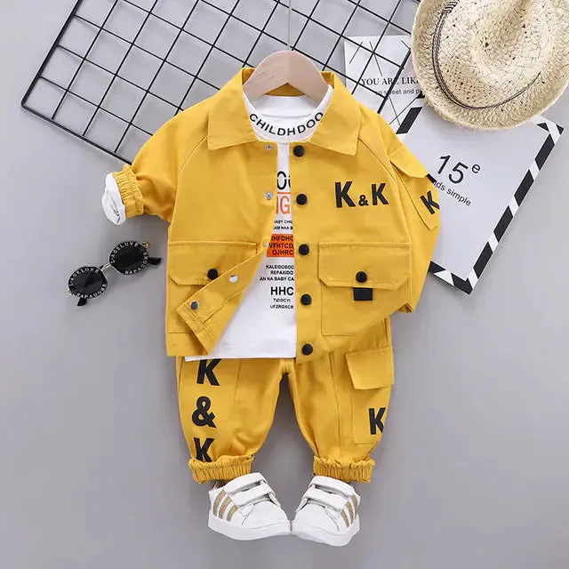 Korean Letter Jacket - Western Style Children's Set