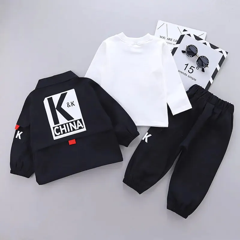 Korean Letter Jacket - Western Style Children's Set