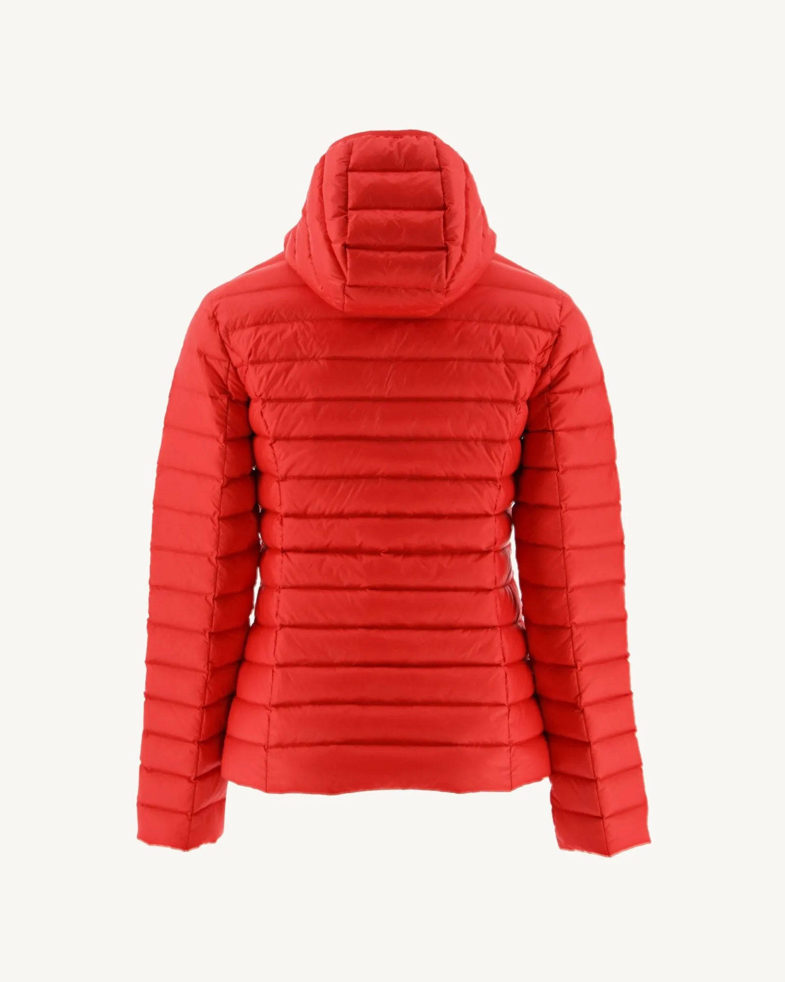 Lightweight hooded down jacket Fire red Cloe