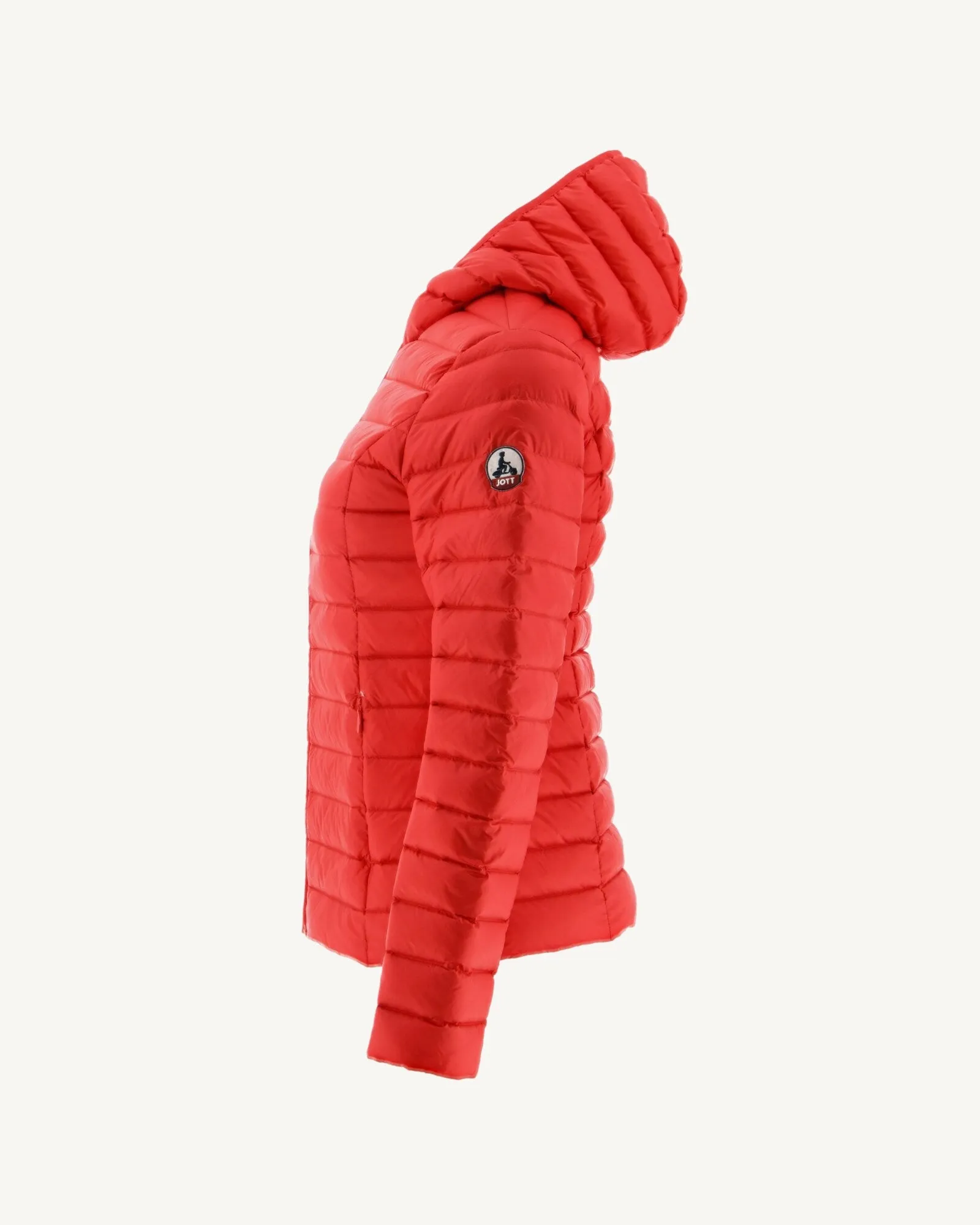 Lightweight hooded down jacket Fire red Cloe