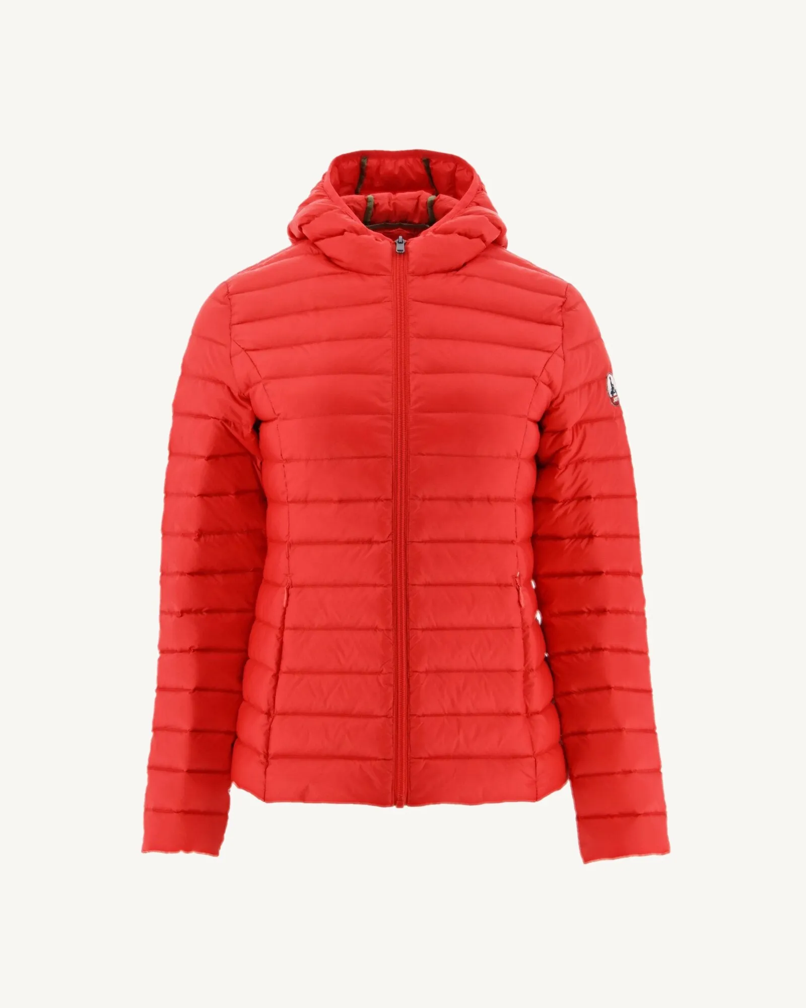 Lightweight hooded down jacket Fire red Cloe