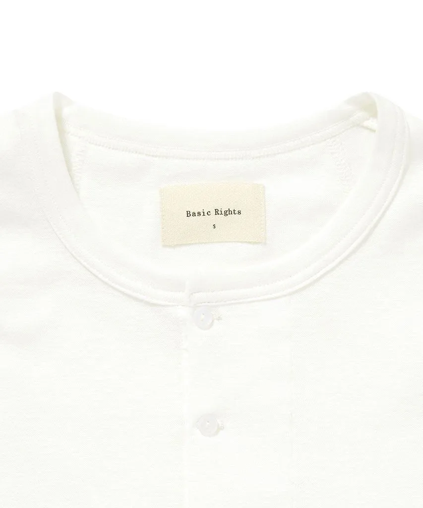Long Sleeve Henley - White
