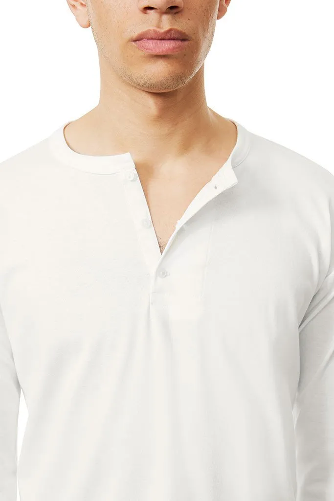 Long Sleeve Henley - White