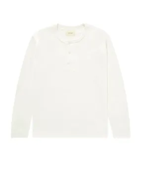 Long Sleeve Henley - White
