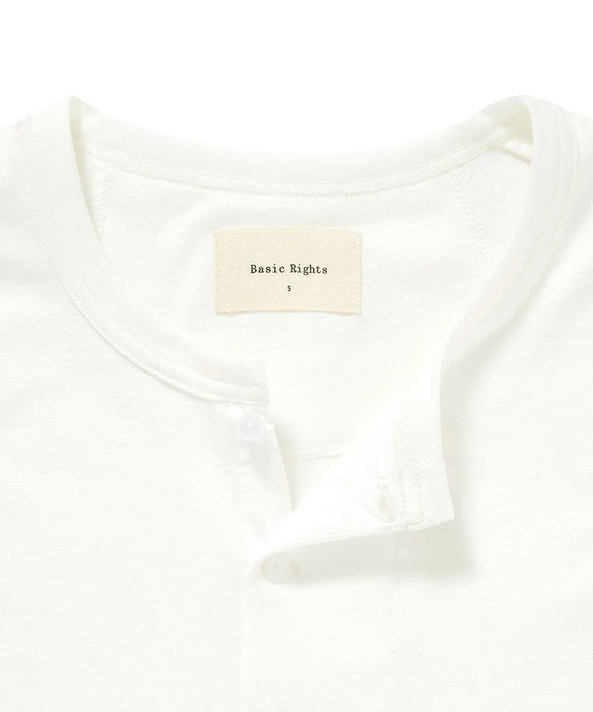 Long Sleeve Henley - White