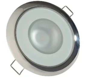LUMITEC MIRAGE - FLUSH MOUNT DOWN LIGHT - GLASS FINISH/POLISHED SS BEZEL - WHITE NON-DIMMING p/n 113113