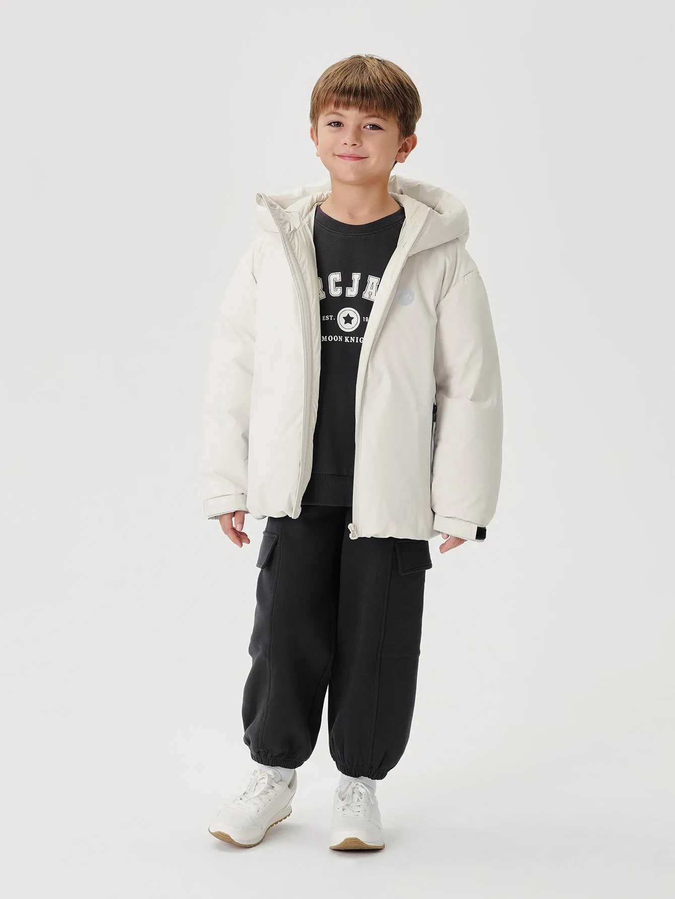 MARC & JANIE Boys Sports Full Zip Hooded Down Jacket 241590
