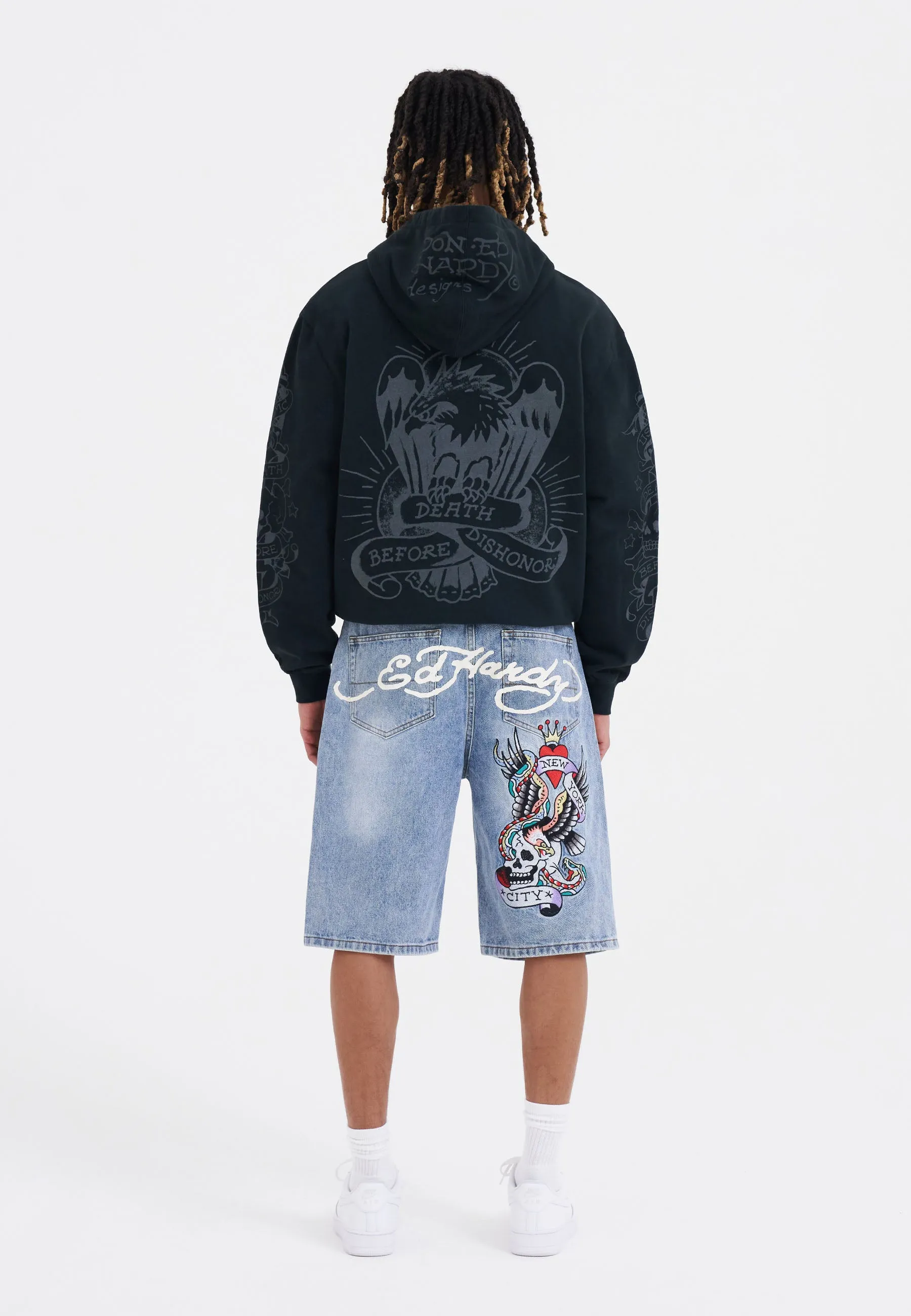 Mens Death-Before Mono Hoodie - Black