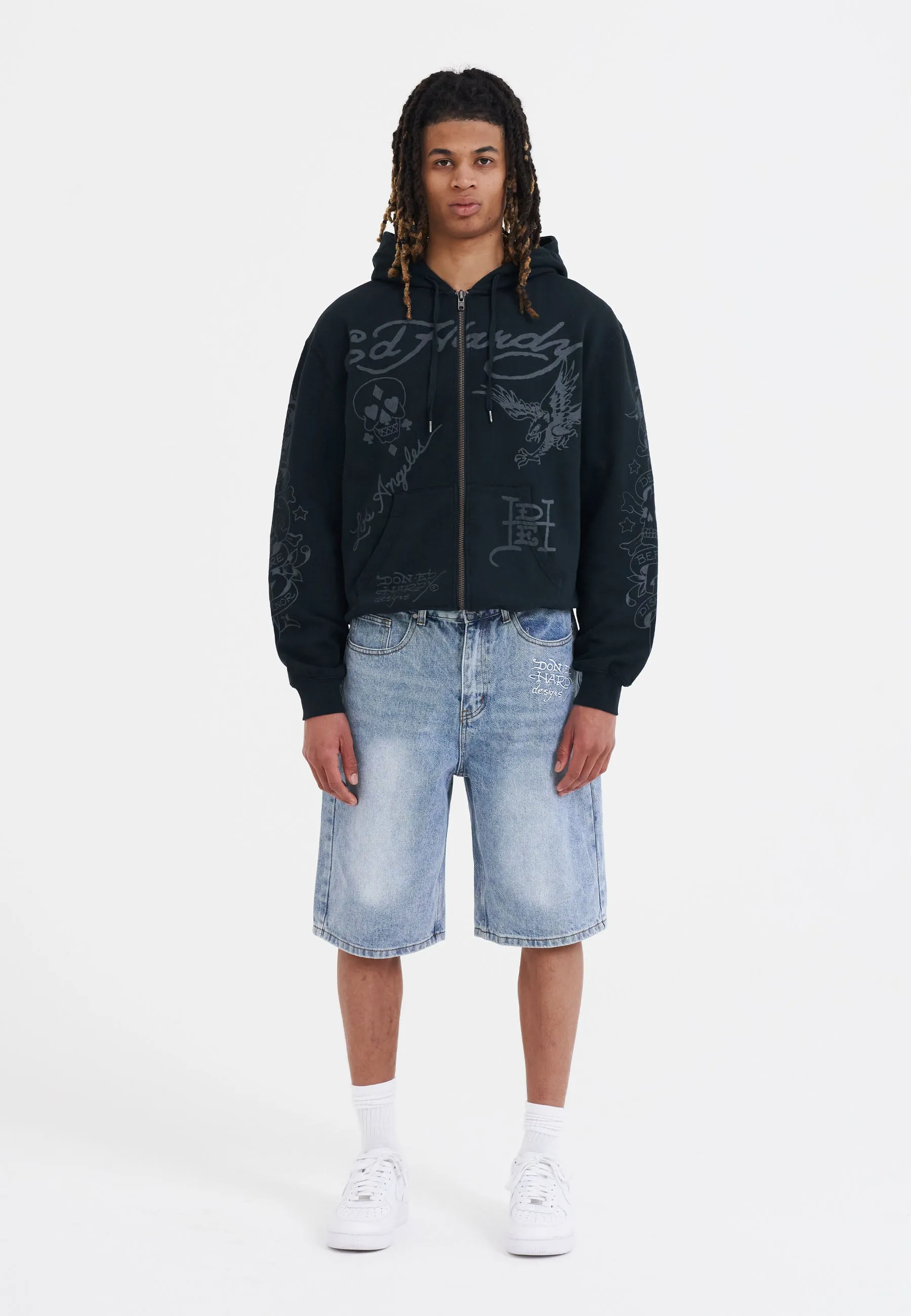 Mens Death-Before Mono Hoodie - Black