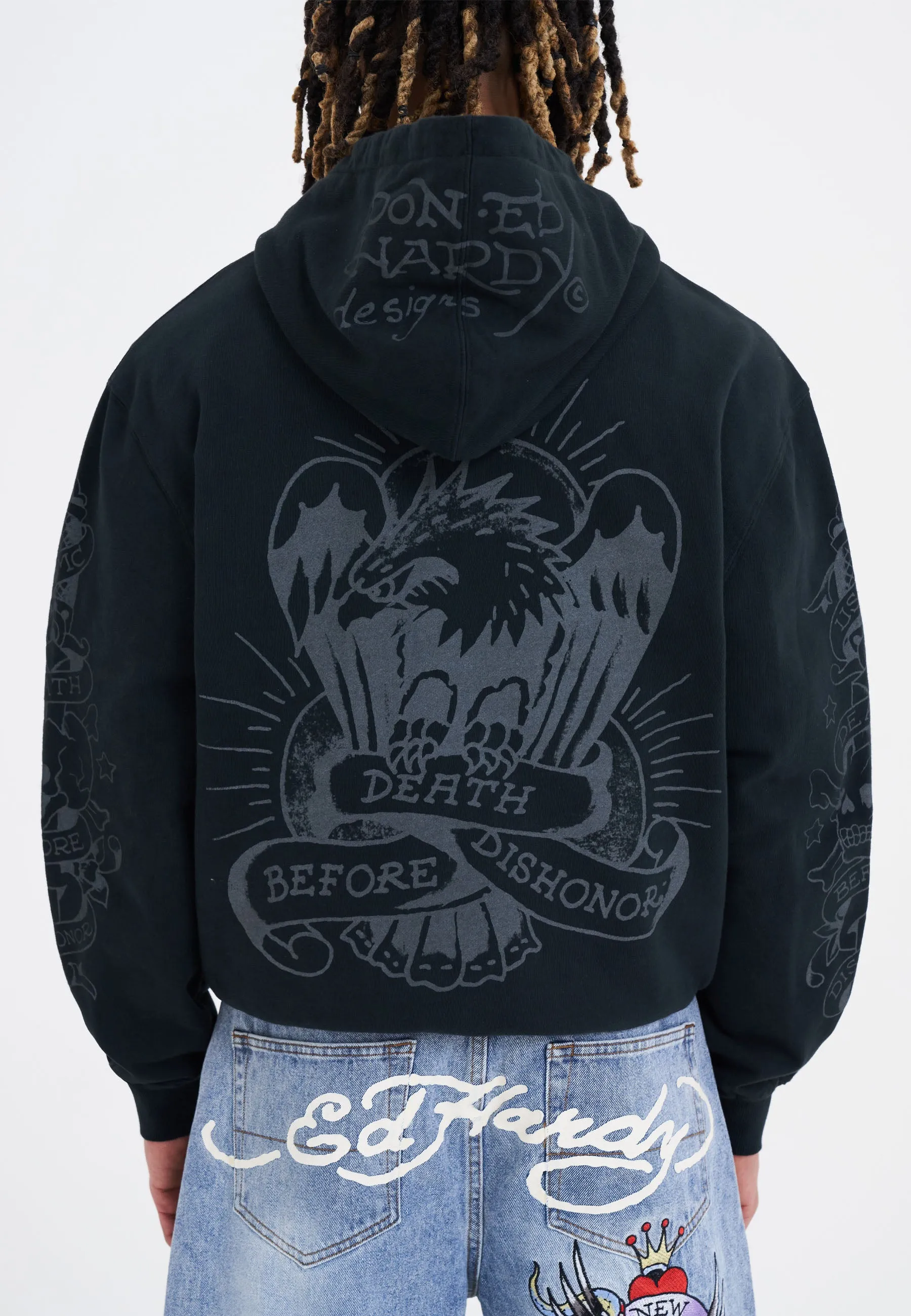 Mens Death-Before Mono Hoodie - Black