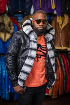 Men's Leather With Chinchilla Rex Combo