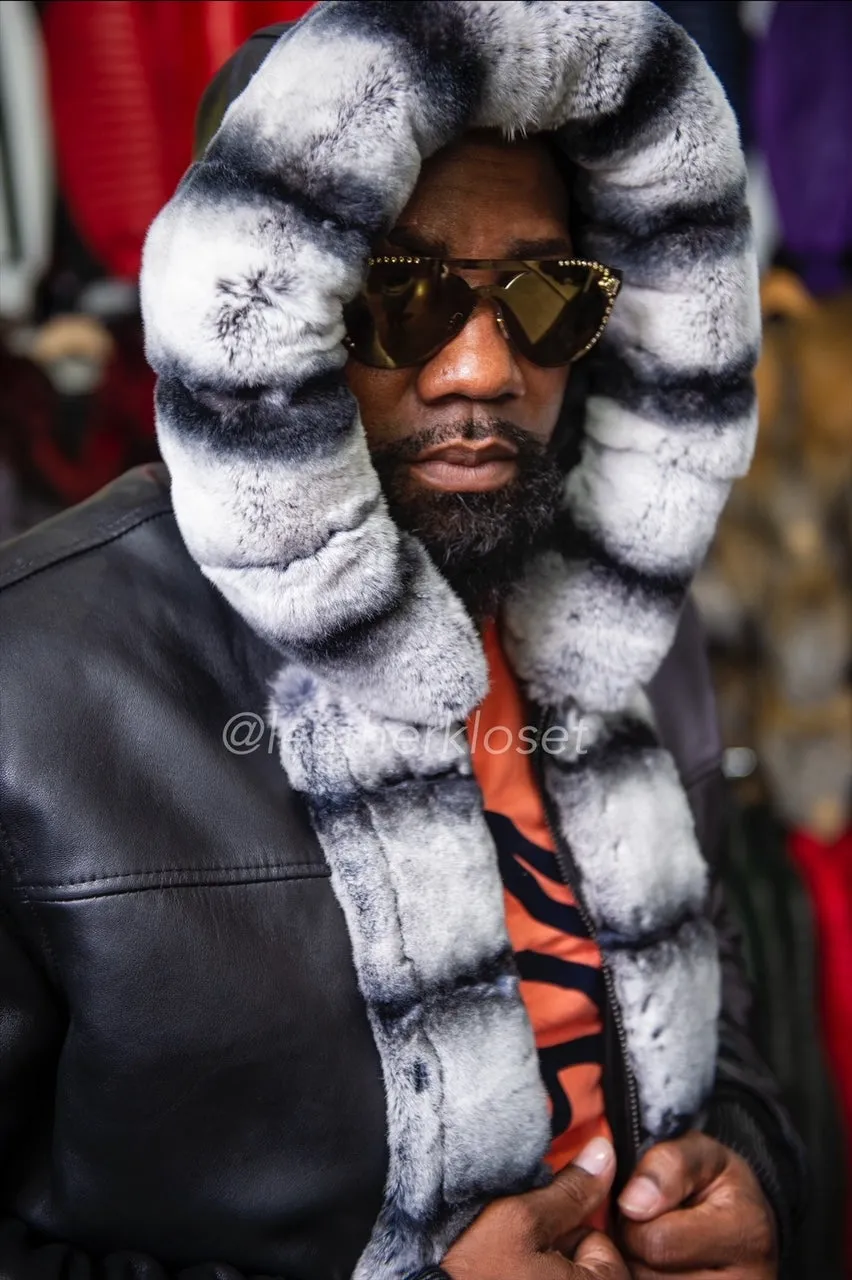 Men's Leather With Chinchilla Rex Combo