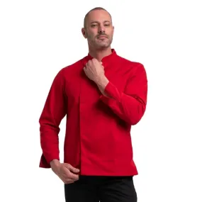 Men's Long Sleeve Red Kitchen Coat - MANELLI