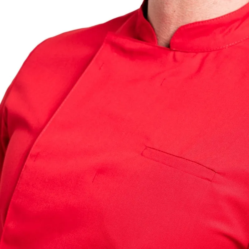 Men's Long Sleeve Red Kitchen Coat - MANELLI