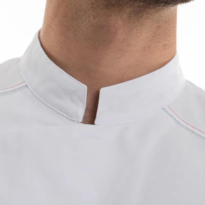 Men's White Long Sleeve Kitchen Coat Aspin - ROBUR