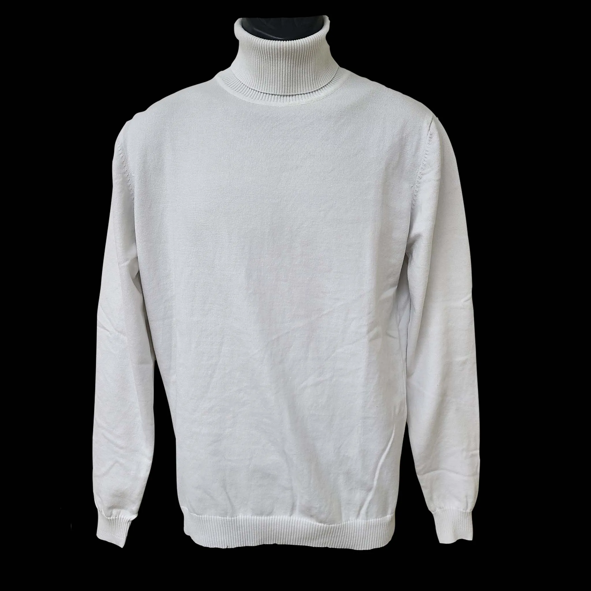 Men's White Turtle Neck Sweater