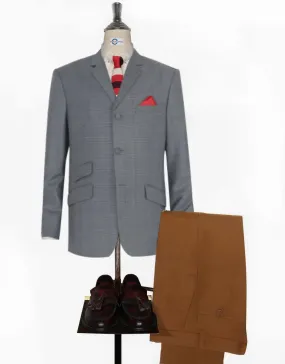 Mod Jacket - Grey Prince Of Wales Check Jacket