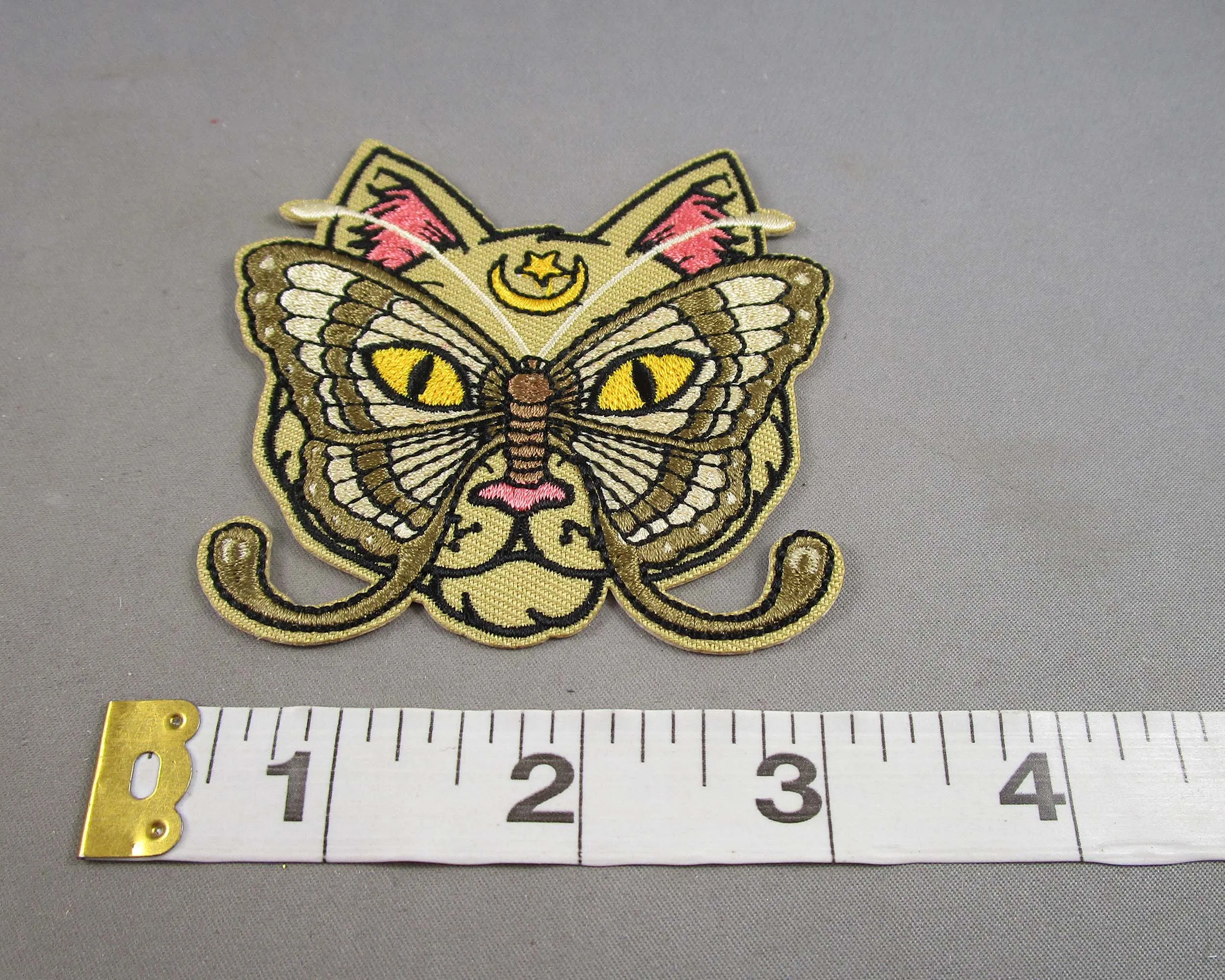 Moth on Magical Cat Iron on Patch 1pc J253