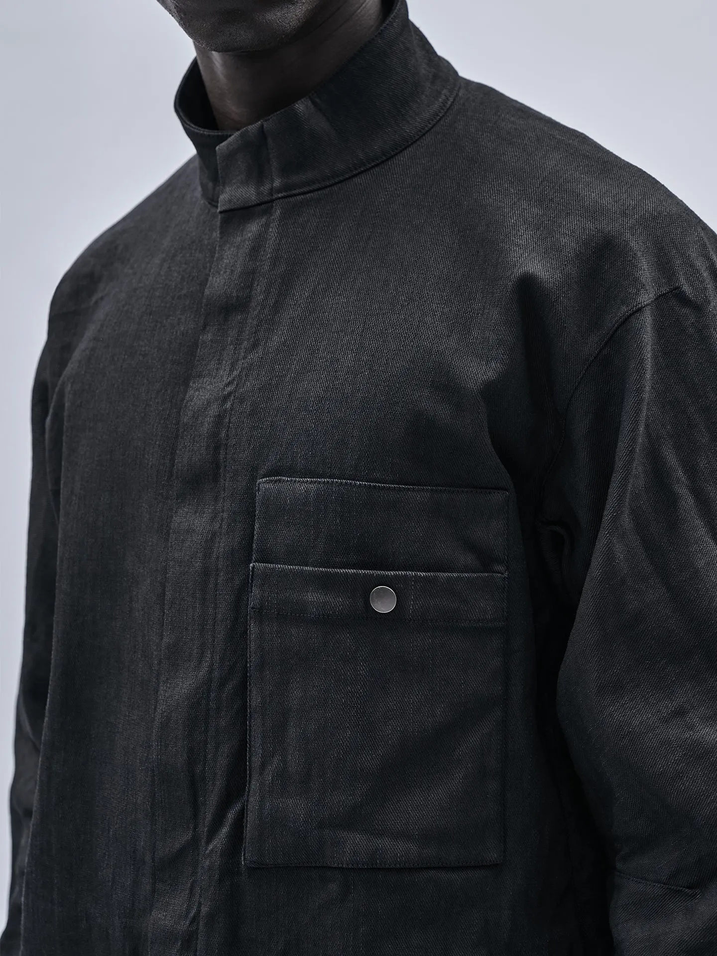 nahien jacket coated denim