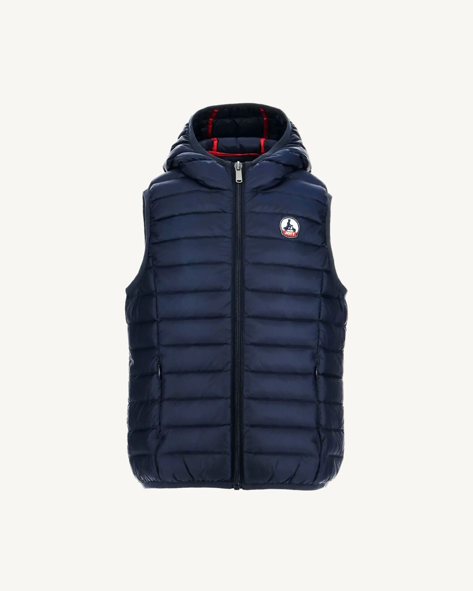 Navy Djam kid's hooded sleeveless puffer jacket