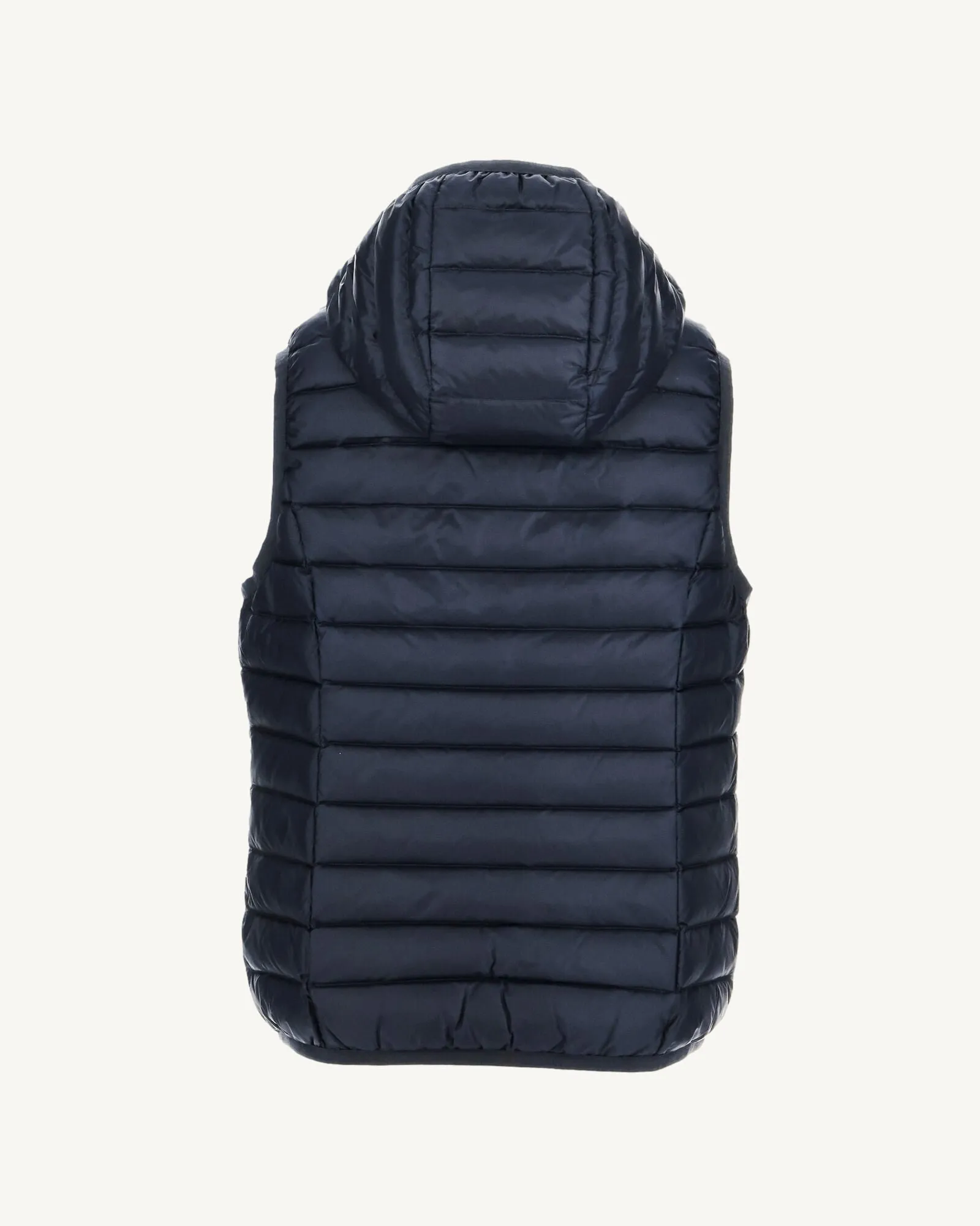 Navy Djam kid's hooded sleeveless puffer jacket