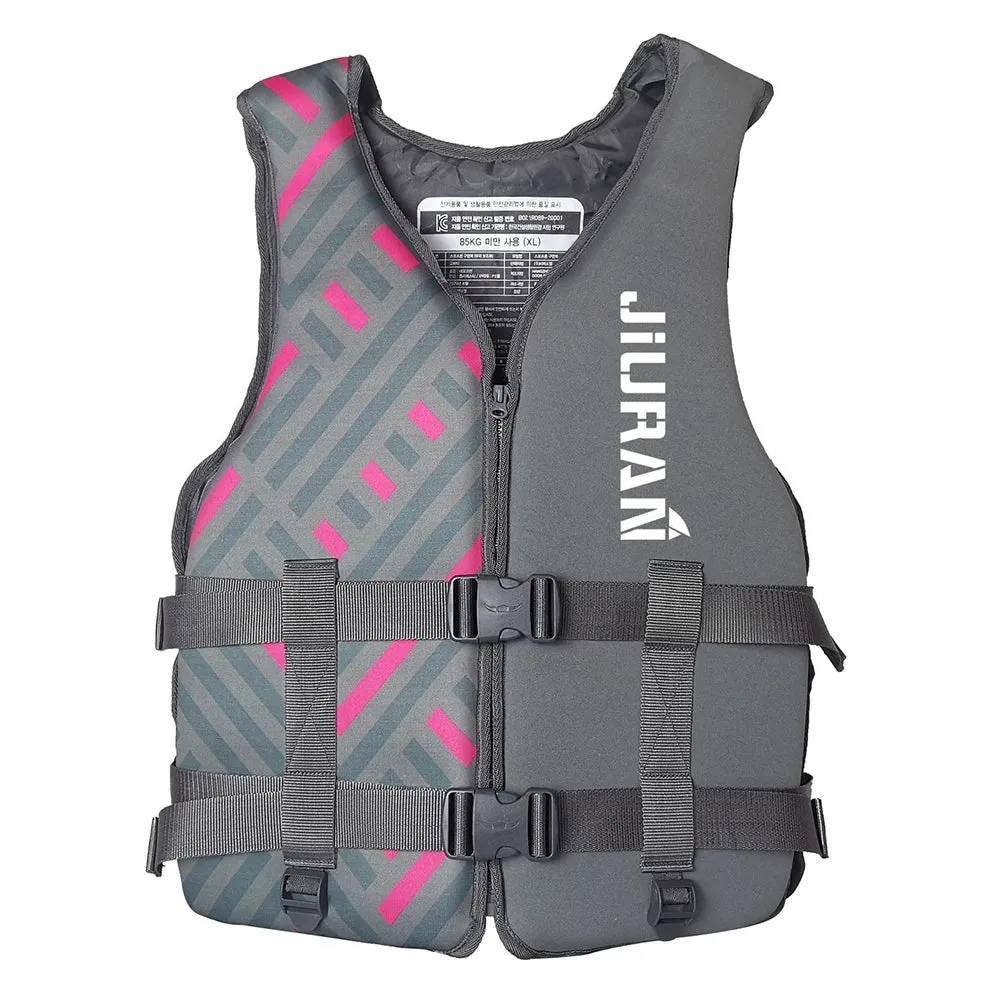 Neoprene Life Jacket Adjustable Buoyancy Black Blue Safety