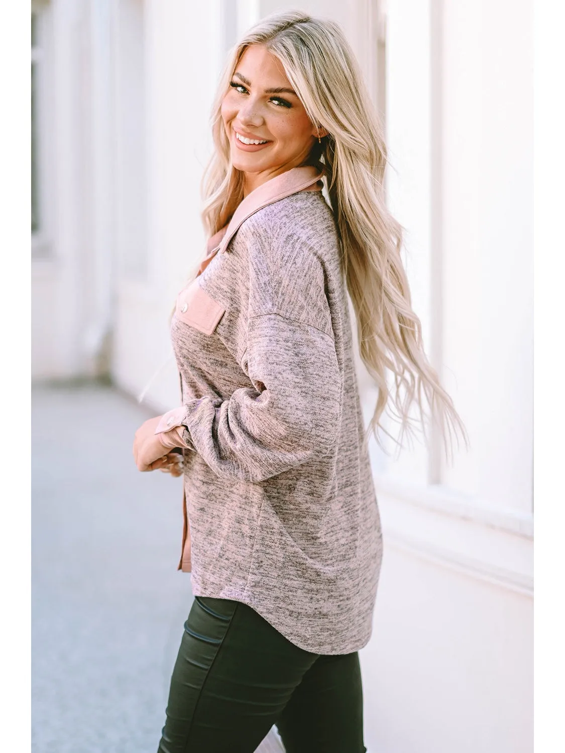 NicholesGifts Women Collared Neck Button Down Jacket