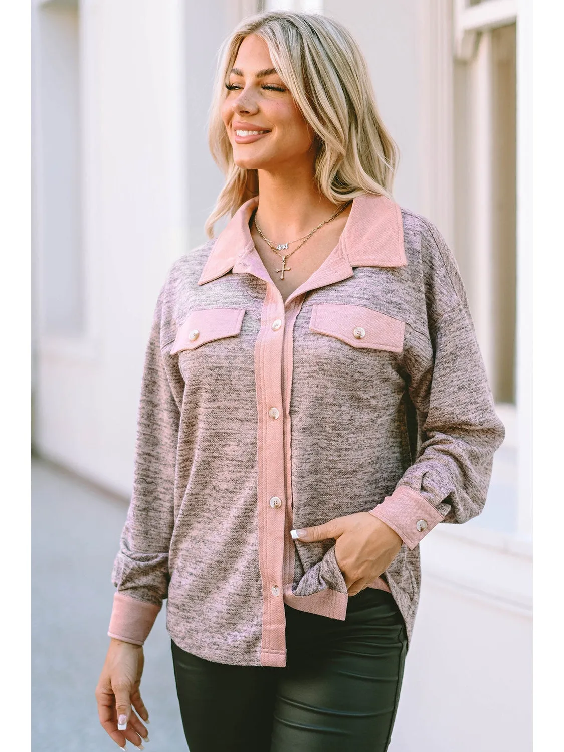 NicholesGifts Women Collared Neck Button Down Jacket