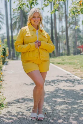 Nora Summertime Yellow Denim Jacket - PLUS
