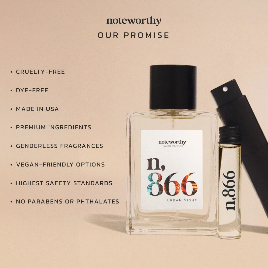Noteworthy n,866 Eau De Parfum | Urban Night | Bergamot Vetiver Fragrance