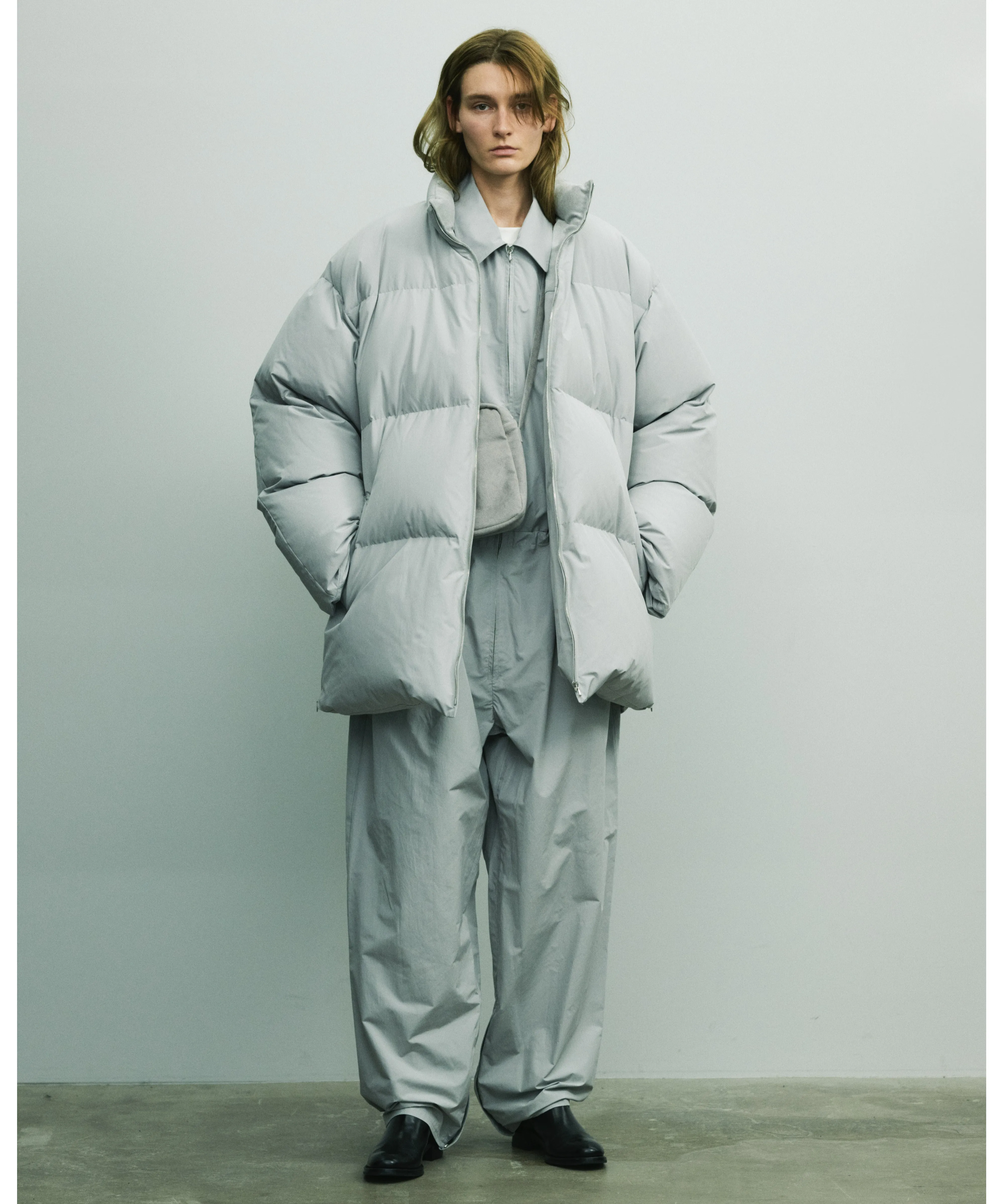 OVERSIZED REVERSIBLE DOWN JACKET "LT.GREY"