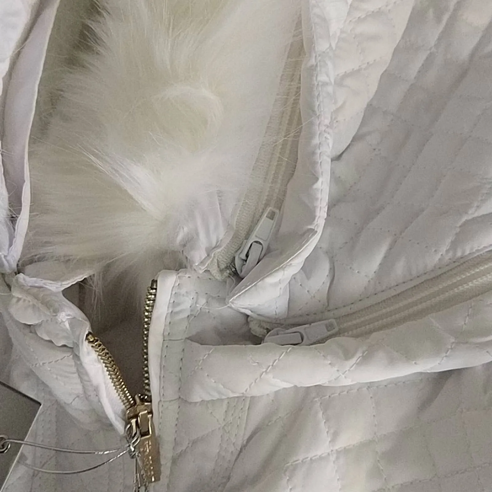 Palomares Sports Quilted Fur Hood Belted Jacket