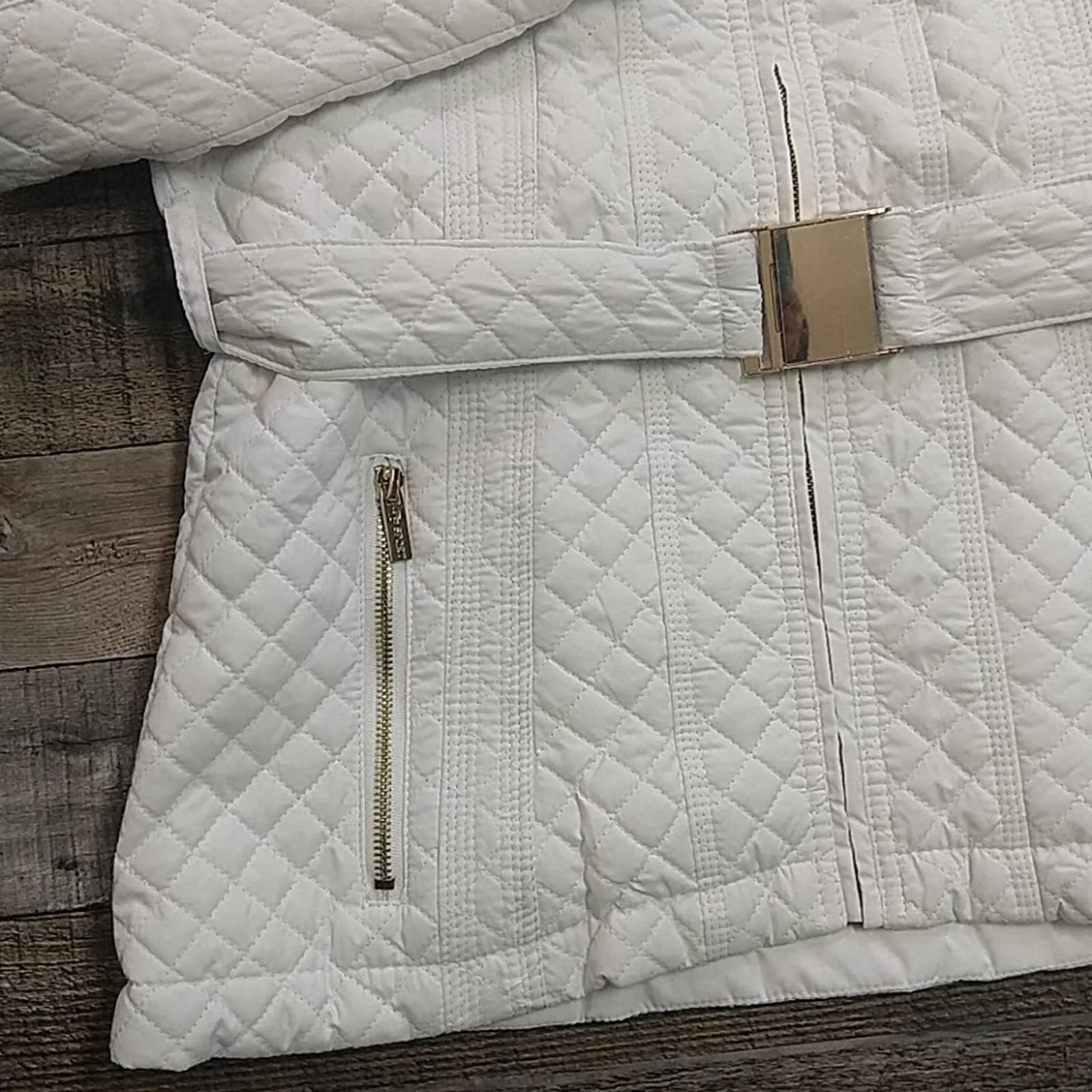 Palomares Sports Quilted Fur Hood Belted Jacket