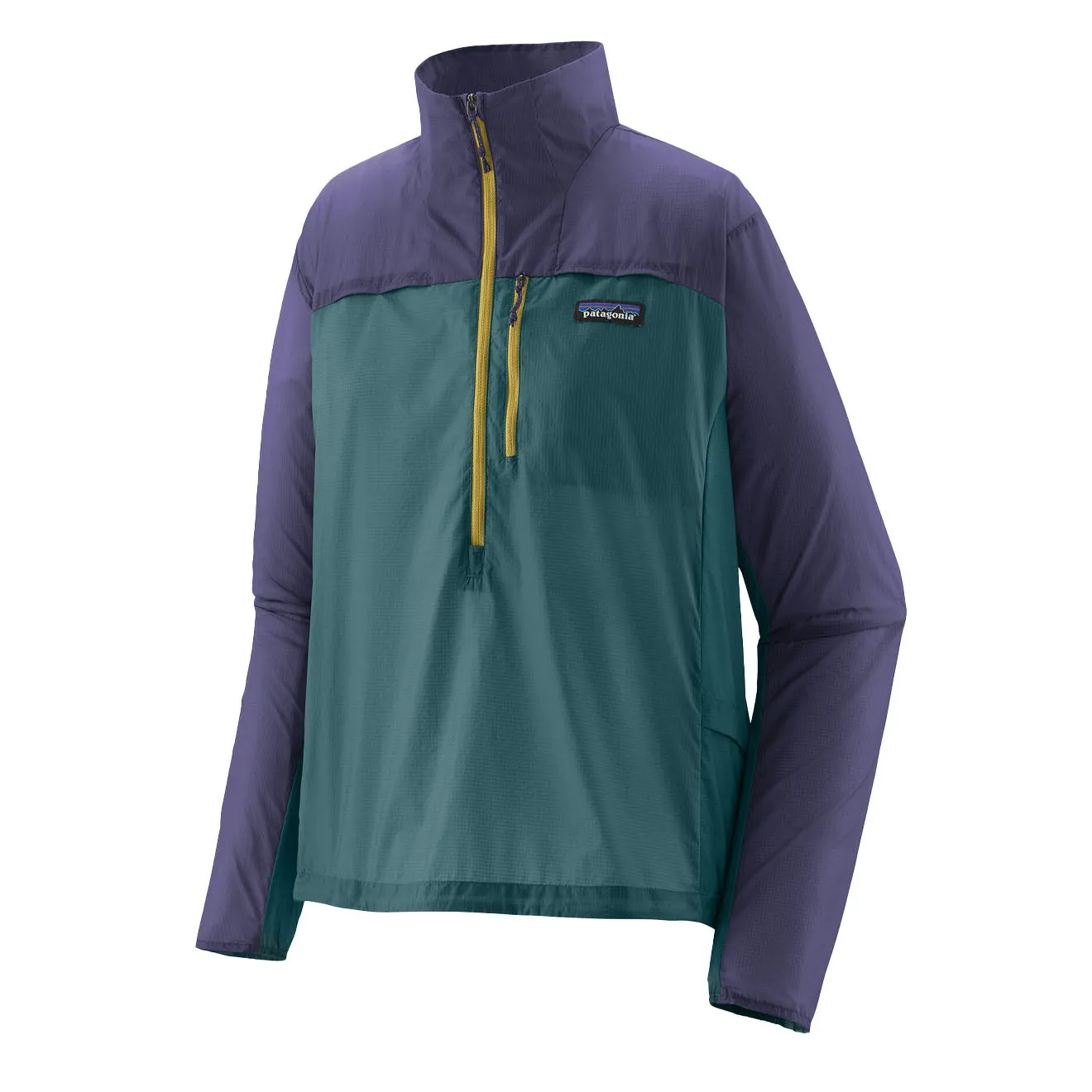 Patagonia Womens Houdini Stash 1/2 Zip Pullover Wetland Blue / Solstice Purple