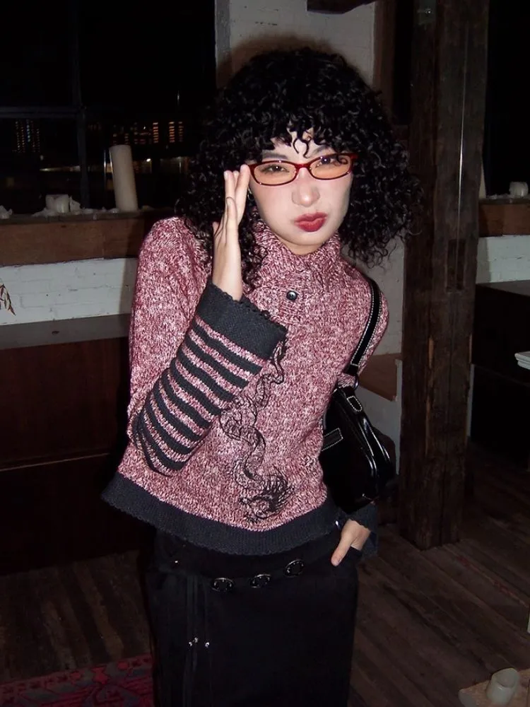 Patchwork Turtleneck Sweater【s0000005123】