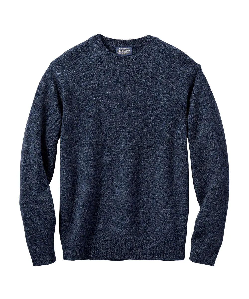 Pendleton Men’s Shetland Crew Neck Sweater - Indigo Heather