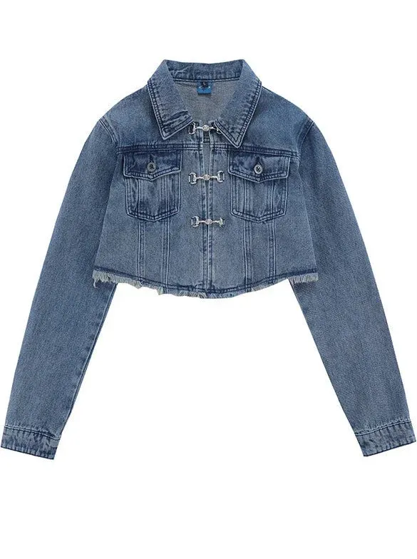 Retro Jacket Skirt Denim   Short American