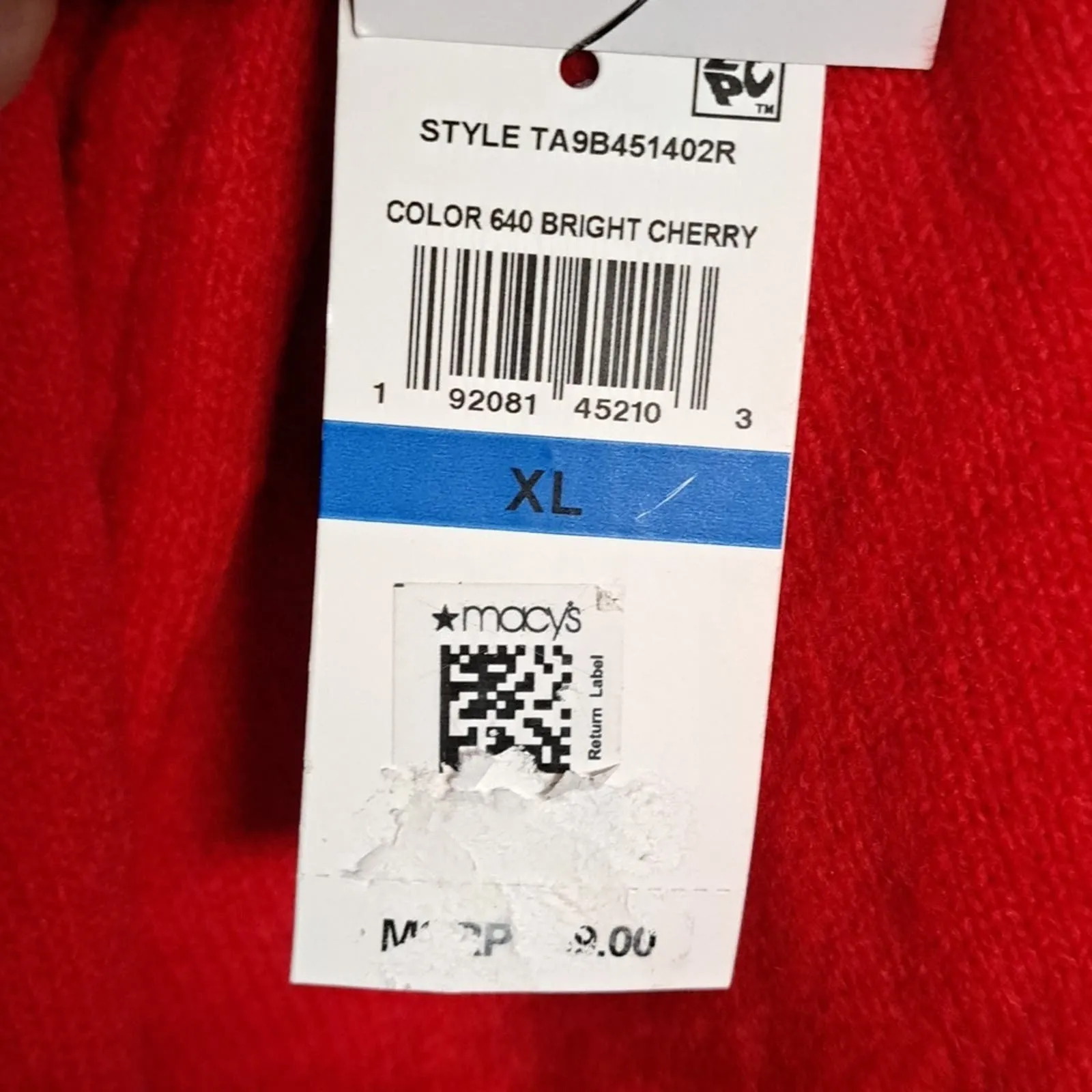 Sam & Jess V Neck Cozy Sweater Bright Cherry XL
