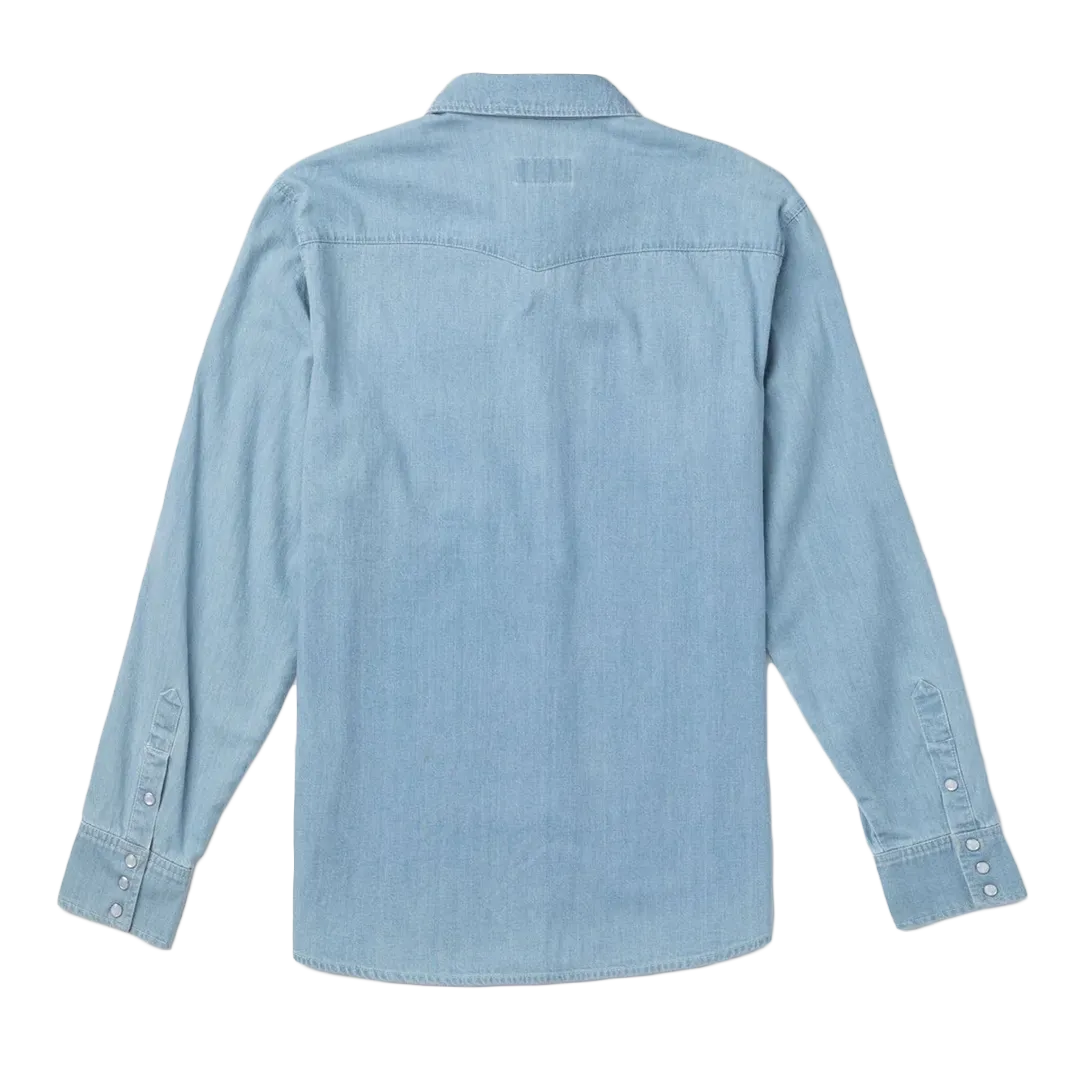 Seager - Reagan Pearl Snap - Light Wash Indigo
