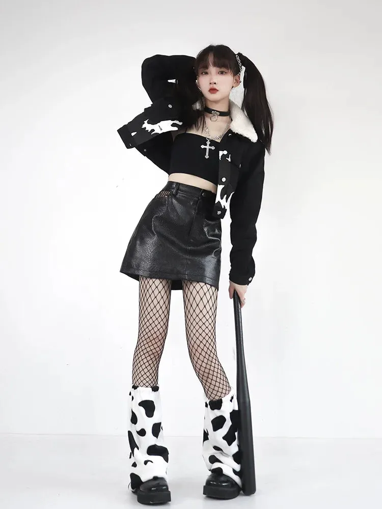 Short Cow Jacket Denim Mode