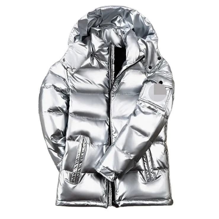 Short Shiny Hooded Couple Thick Warm Jacket White Duck Down Handsome Trend