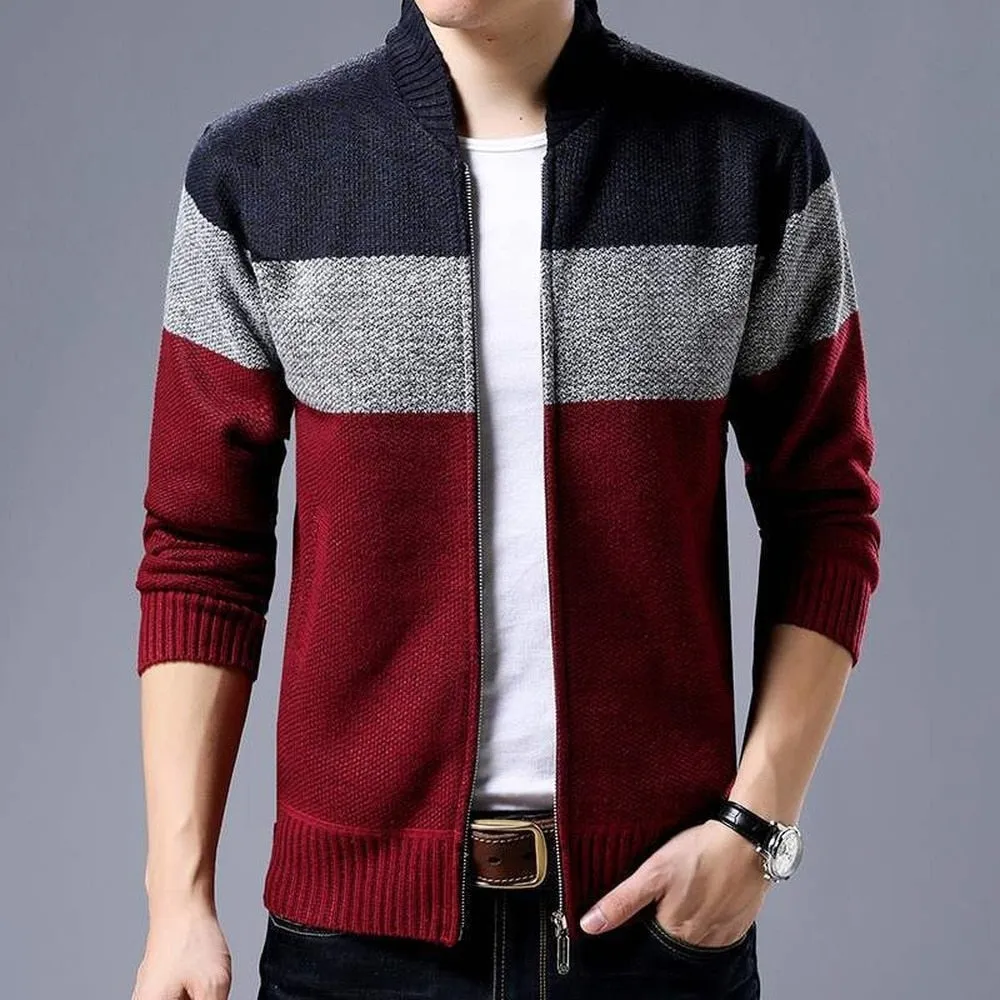 Spring Winter New Men's Cardigan Single-Breasted Fashion Knit  Plus Size Sweater