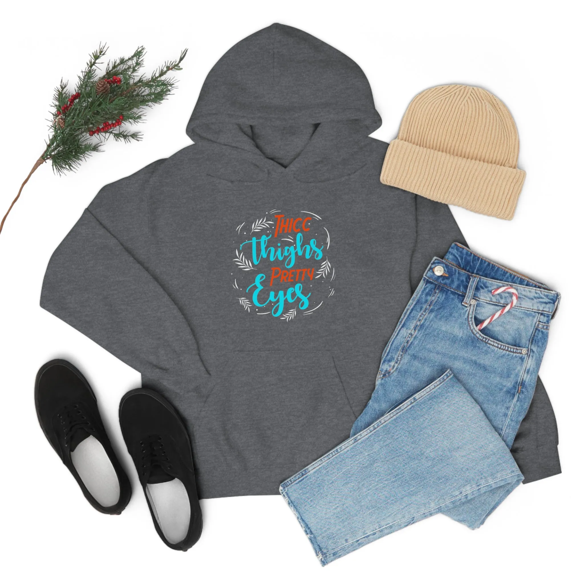 Thicc Thighs Pretty Eyes Unisex Heavy Blend™ Hooded Sweatshirt
