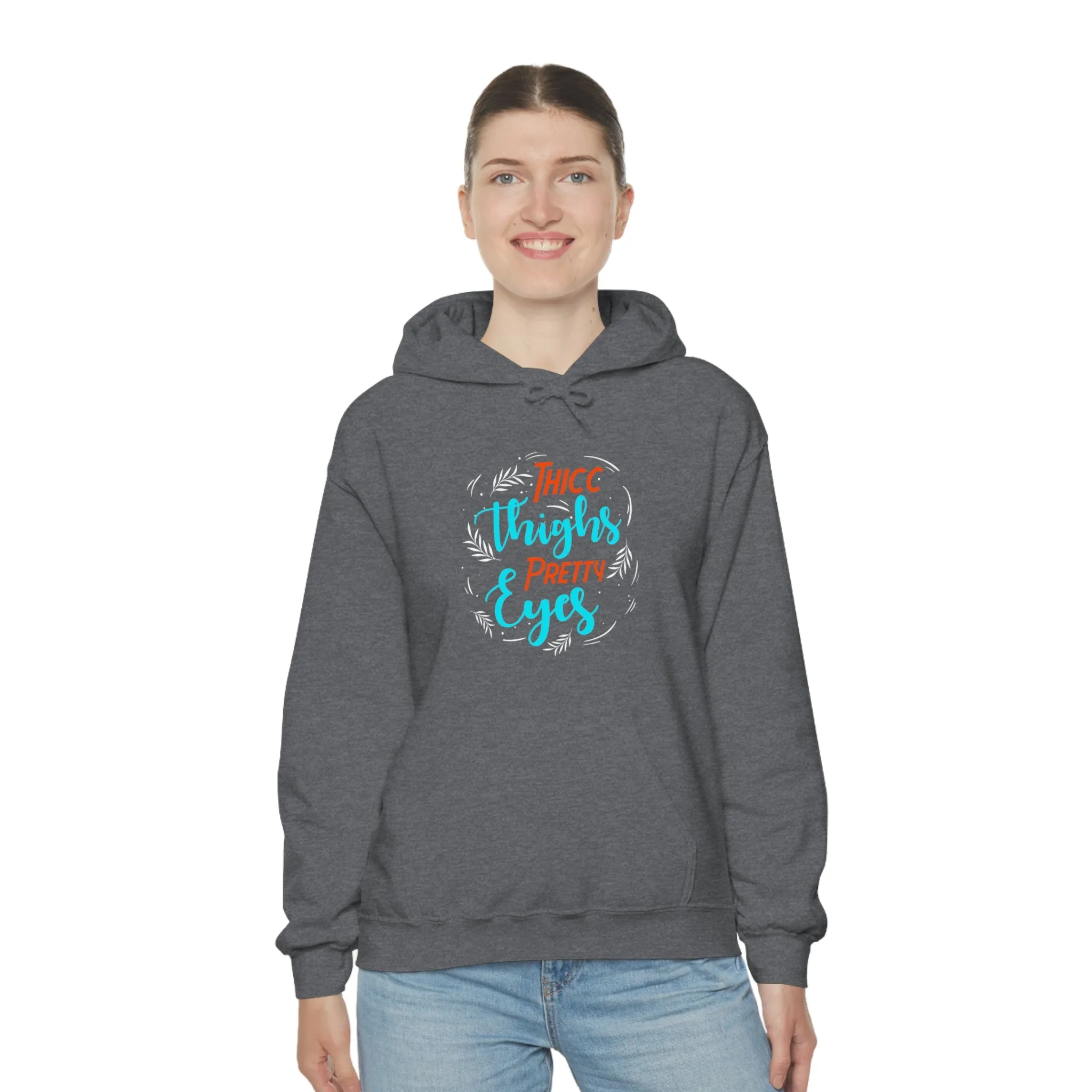 Thicc Thighs Pretty Eyes Unisex Heavy Blend™ Hooded Sweatshirt