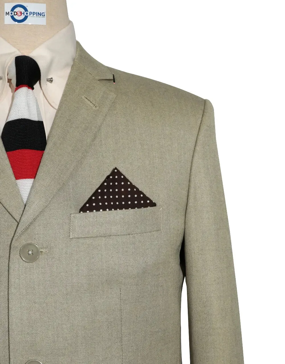 This Jacket Only - Beige Herringbone Tweed Jacket size 40R