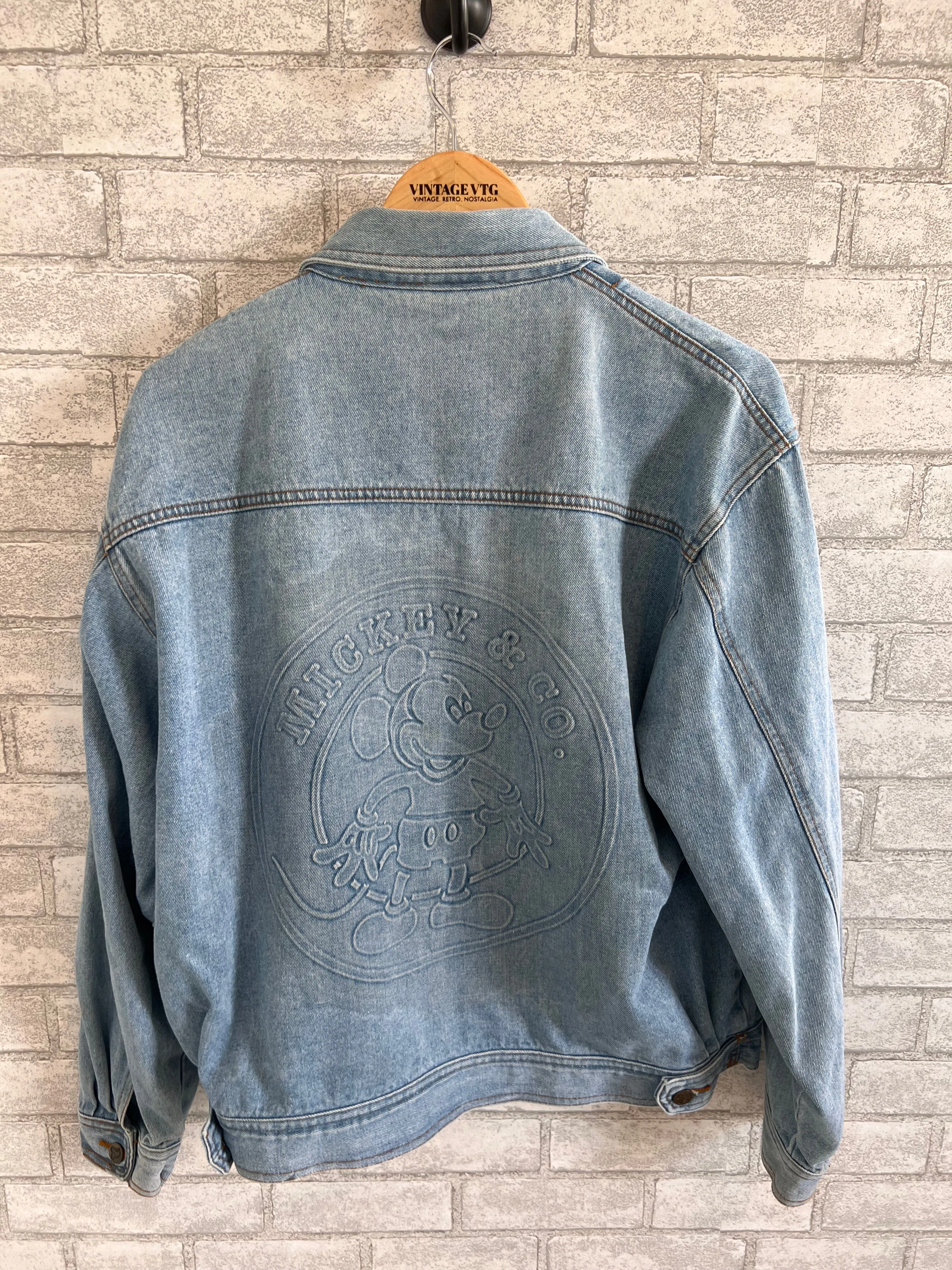 Vintage 90s Disney Denim Jacket.  Mickey & CO on back