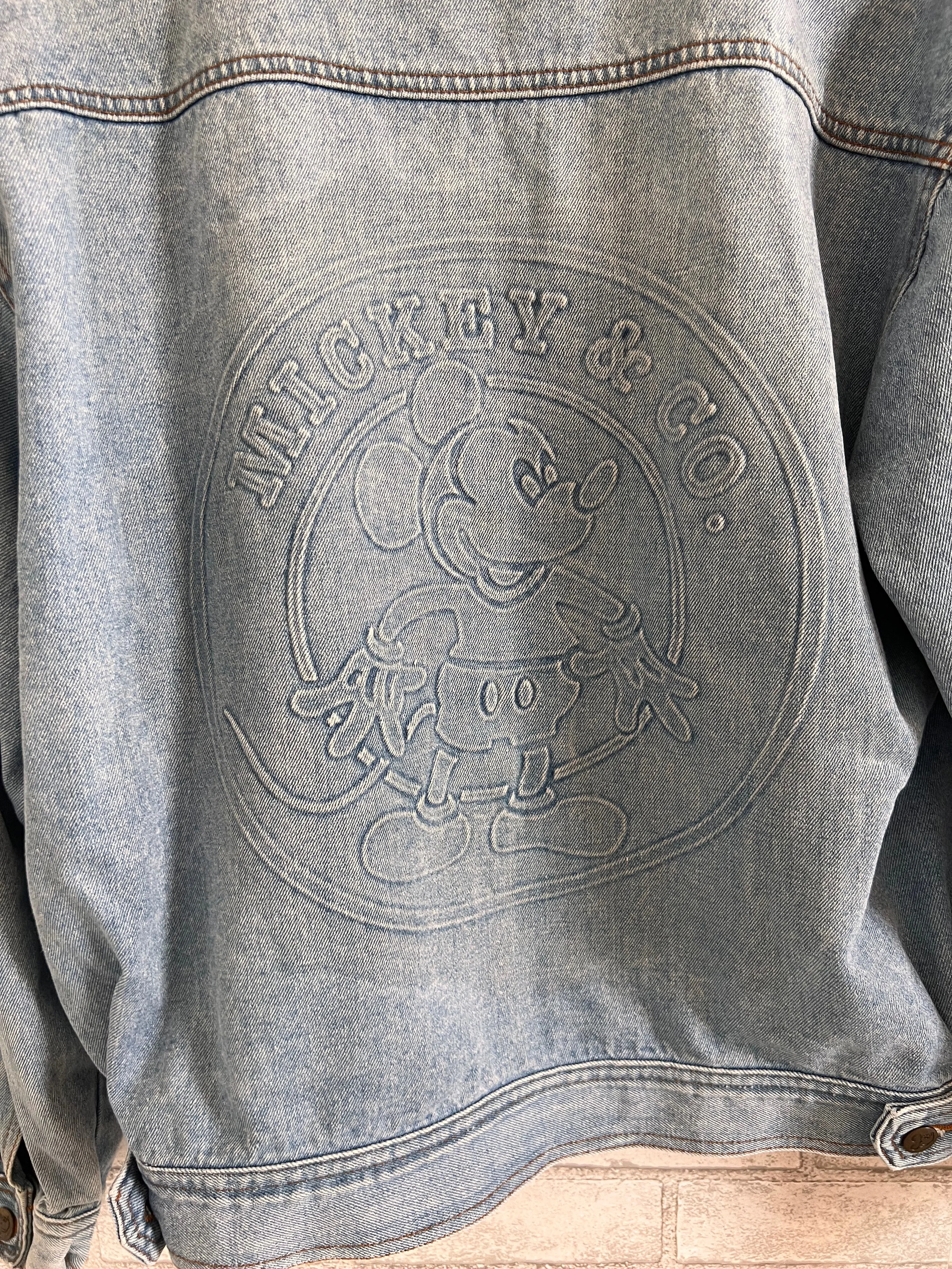 Vintage 90s Disney Denim Jacket.  Mickey & CO on back