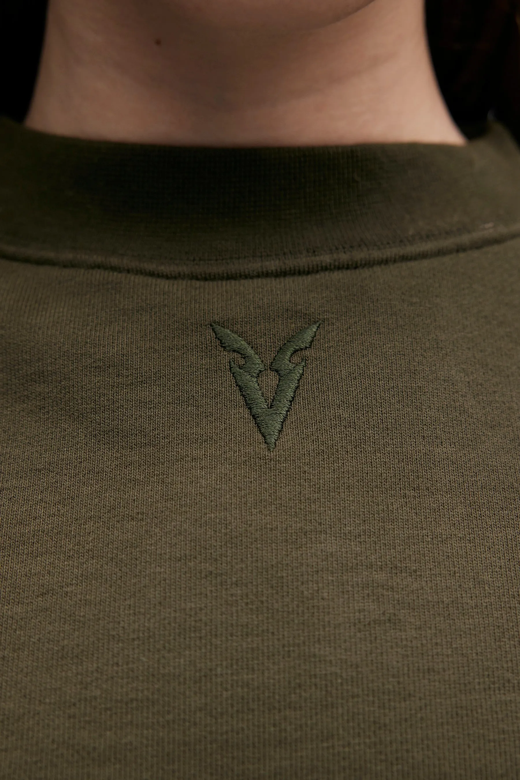 V_LYFE420 BOXY SWEATER - Khaki